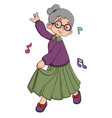 senior woman dancing wearing elegant evening vector image