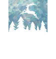 christmas card with geometric forest and deer vector image vector image