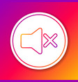 color speaker mute line icon isolated on vector image