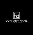 fj or jf luxury initial square logo design vector image vector image