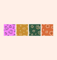 seamless floral patterns set naive doodle simple vector image vector image