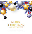 merry christmas background with realistic golden vector image