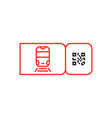 red metro ticket icon with qr code vector image vector image