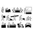 robot humanoid industrial cyborg worker working vector image