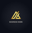 triangle gold company logo vector image vector image
