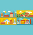 taipei taiwan city banner concept set flat style vector image