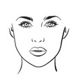woman portrait face chart makeup template vector image vector image