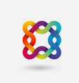 intertwined geometric shapes in rainbow colors vector image vector image