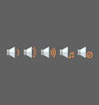 music player volume icon set audio listening app vector image vector image