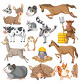 seamless pattern with cute animals vector image