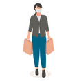 woman wearing medical face mask to protect against vector image
