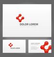 collection business card red decor geometric shape vector image