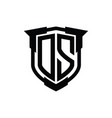 ds logo monogram letter with shield shape design vector image vector image