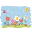 hello spring cute greeting card vector image vector image