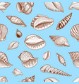 seamless pattern shells or mollusca different vector image vector image