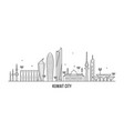 kuwait city skyline linear style buildings vector image