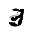 letter g fish logo vector image vector image