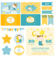 baby shower sleeping girl theme - for party vector image