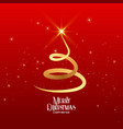 creative swirl christmas tree design with sparkles vector image
