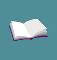 open empty book purple pink icon isolated on blue vector image