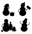 snowman silhouette vector image vector image