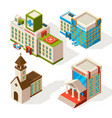 isometric pictures of municipal buildings vector image