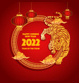 new year chinese greeting card with tiger vector image