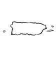 puerto rico map from contour black brush vector image