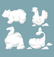 animal shaped clouds floating in summer sky vector image
