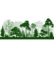 forest green trees silhouette nature park vector image