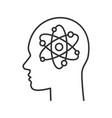 human head with atom inside linear icon vector image vector image
