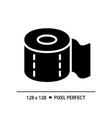toilet paper pixel perfect black glyph icon vector image