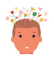 mental healthy thinking and wellness mind concept vector image