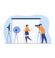 professional photographer taking pictures vector image