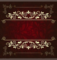 luxurious gold pattern frame on a dark burgundy vector image