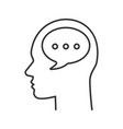 human head with speech bubble linear icon vector image vector image