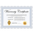 company quality warranty certificate template vector image vector image