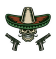 mexican skull vector image vector image