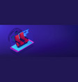 buying tickets online isometric 3d banner header vector image