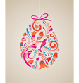 floral easter egg vector image