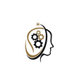brain machine logo design template vector image