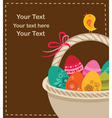 easter eggs with basket vector image vector image
