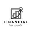 financial logo design template logo with chart vector image