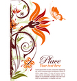 grunge floral frame vector image