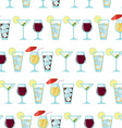 seamless pattern with cocktails vector image