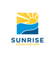sunrise at sea view logo vector image vector image