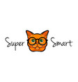 portrait of smart cat glasses cat geek vector image vector image