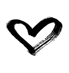 brush painted heart isolated on a white background vector image vector image