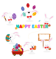 easter bunny set vector image vector image