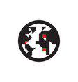 globe - black icon on white background vector image vector image